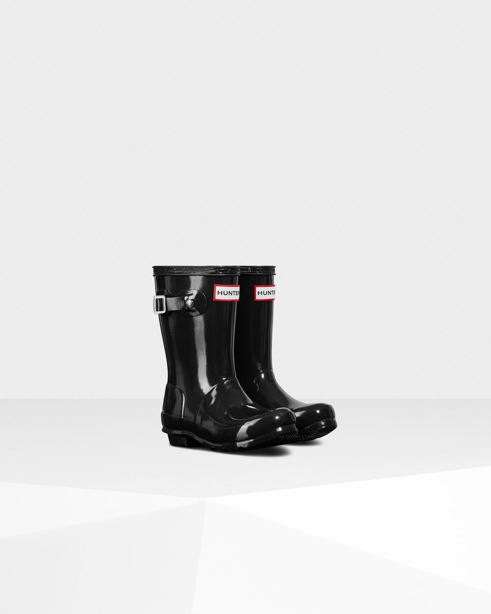 Kids Rain Boots - Hunter Original Little Gloss (37LUWNBVZ) - Black